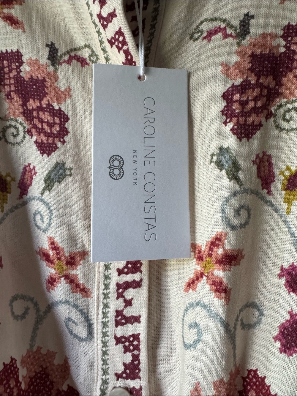 NWT Tuckernuck Cream Floral Belted Midi Dress size M - Picture 2 of 5